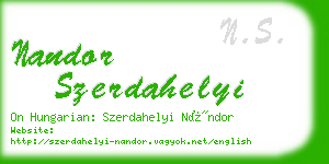 nandor szerdahelyi business card